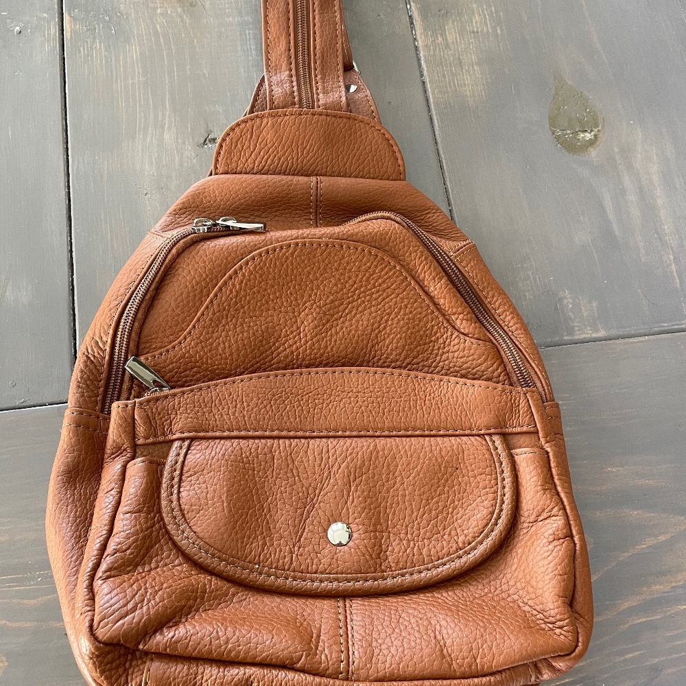 Brown Leather Backpack